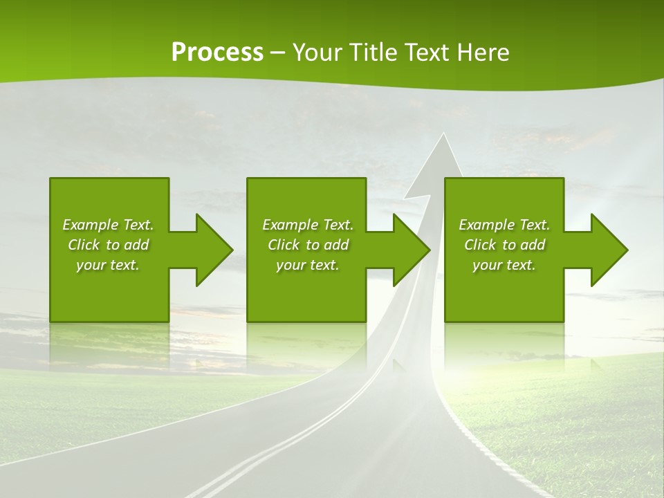 A Road With An Arrow Going Up Into The Sky PowerPoint Template