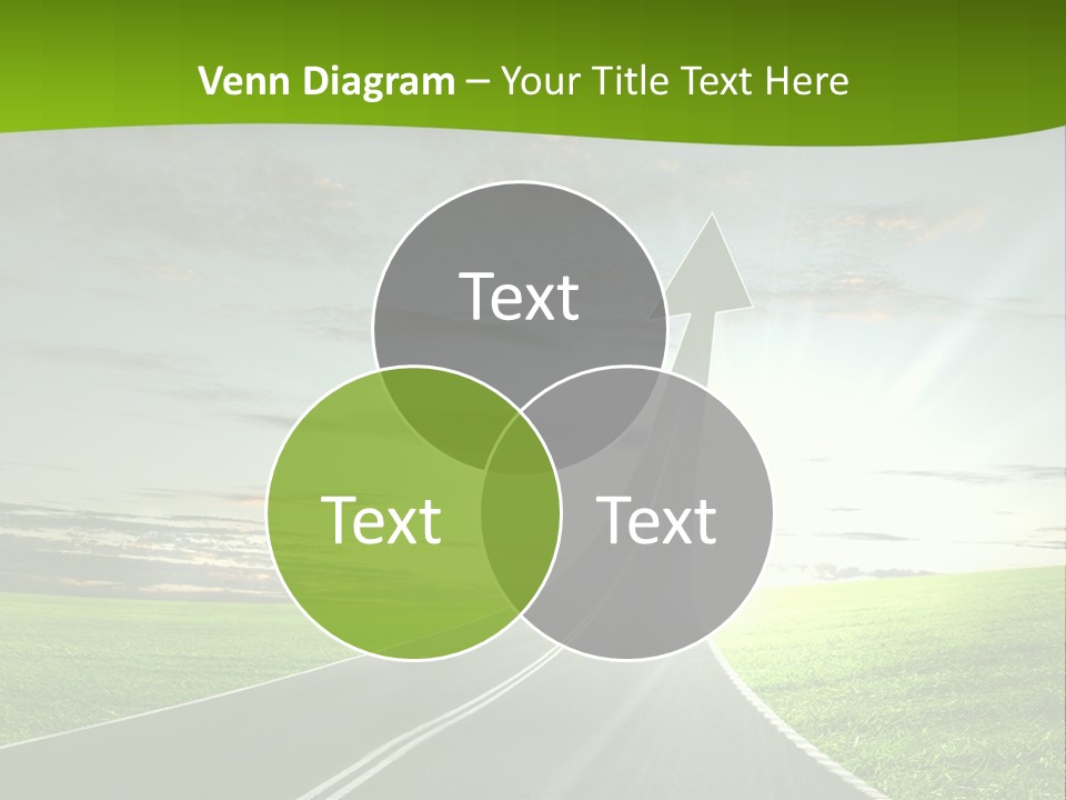 A Road With An Arrow Going Up Into The Sky PowerPoint Template