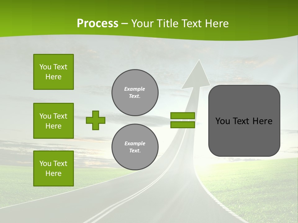 A Road With An Arrow Going Up Into The Sky PowerPoint Template