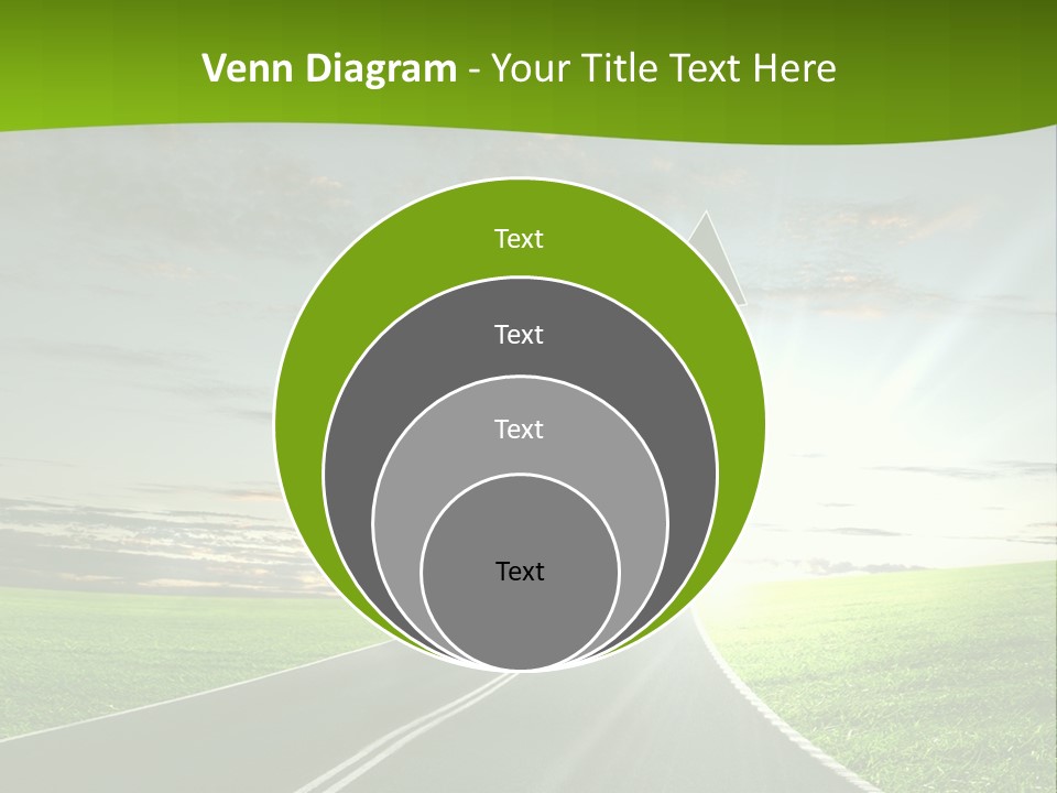 A Road With An Arrow Going Up Into The Sky PowerPoint Template