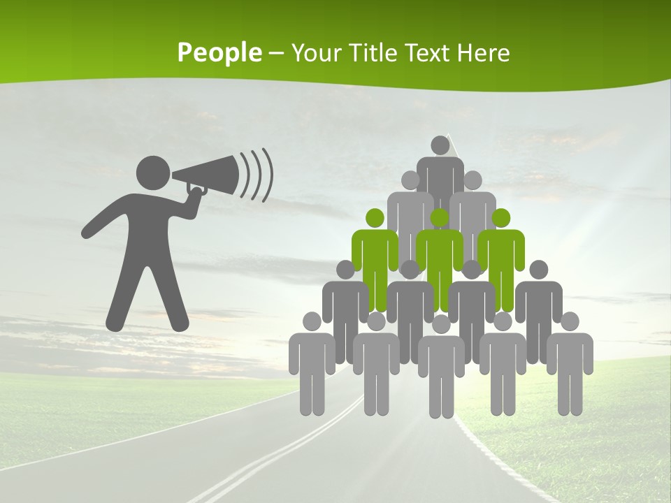 A Road With An Arrow Going Up Into The Sky PowerPoint Template