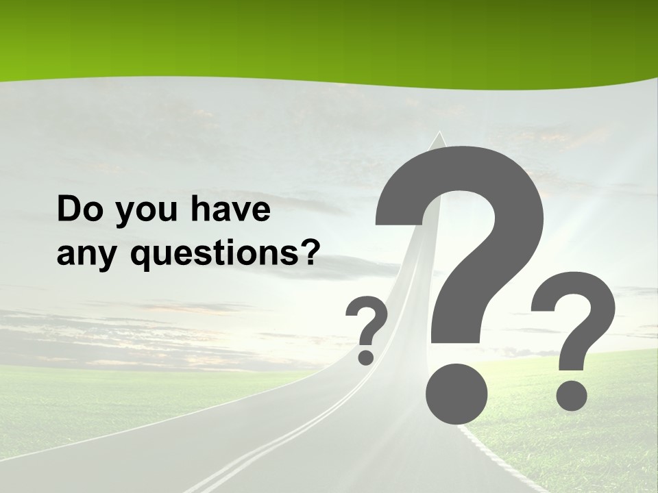 A Road With An Arrow Going Up Into The Sky PowerPoint Template