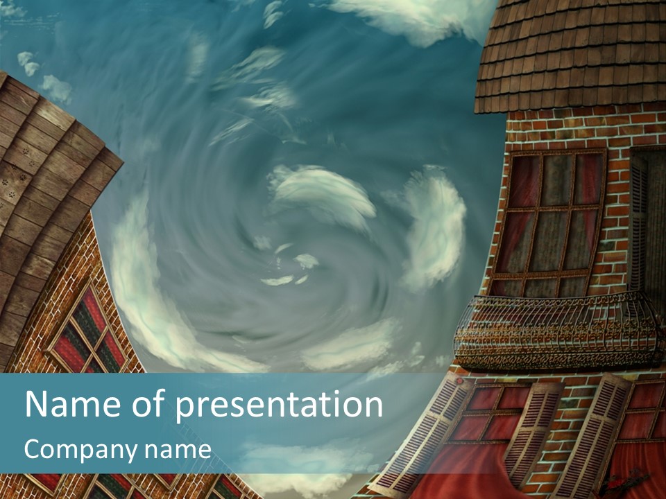 A Picture Of A Building With A Sky In The Background PowerPoint Template