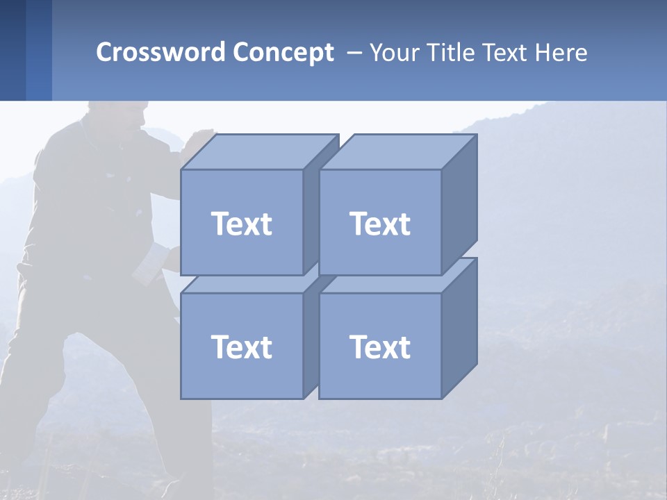 A Man Standing On Top Of A Mountain Pointing At Something PowerPoint Template