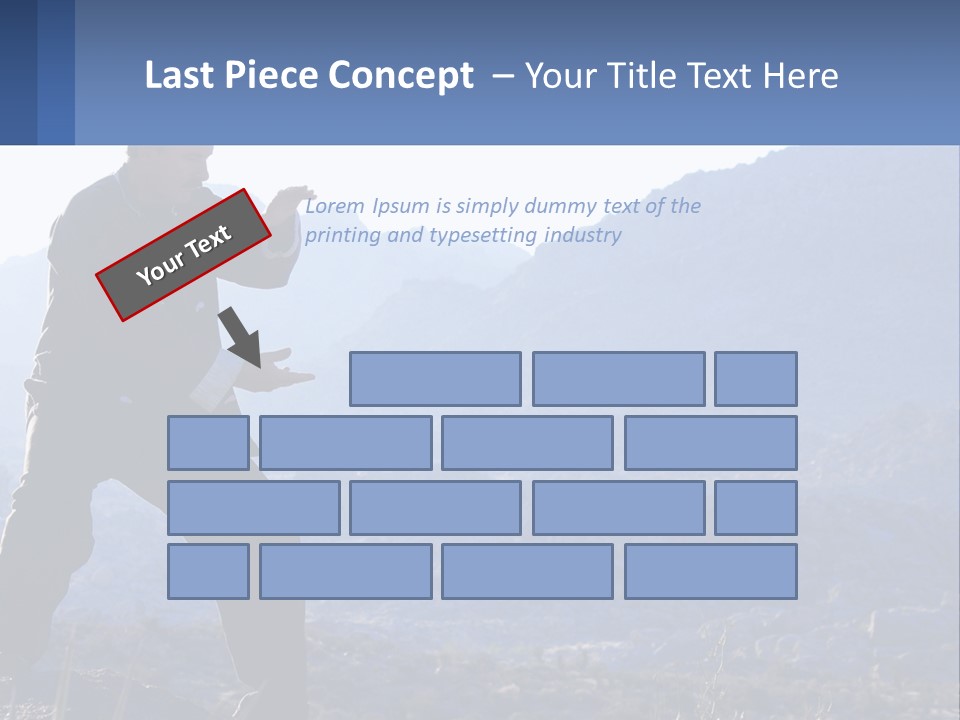 A Man Standing On Top Of A Mountain Pointing At Something PowerPoint Template