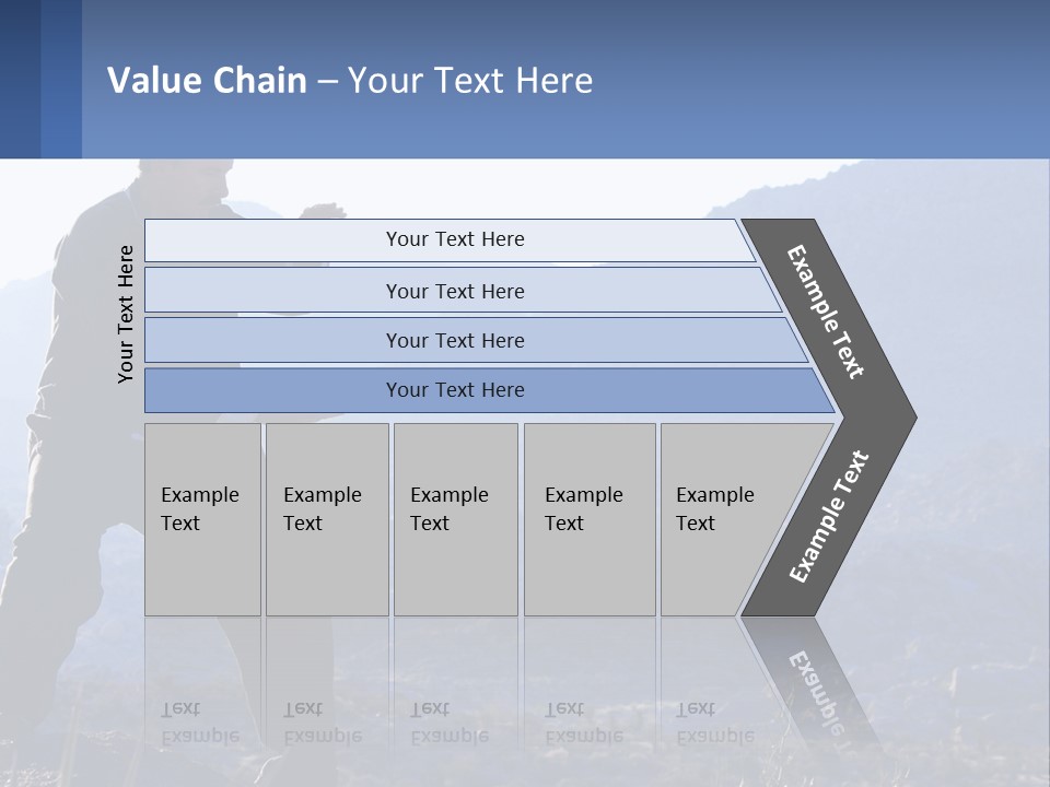 A Man Standing On Top Of A Mountain Pointing At Something PowerPoint Template