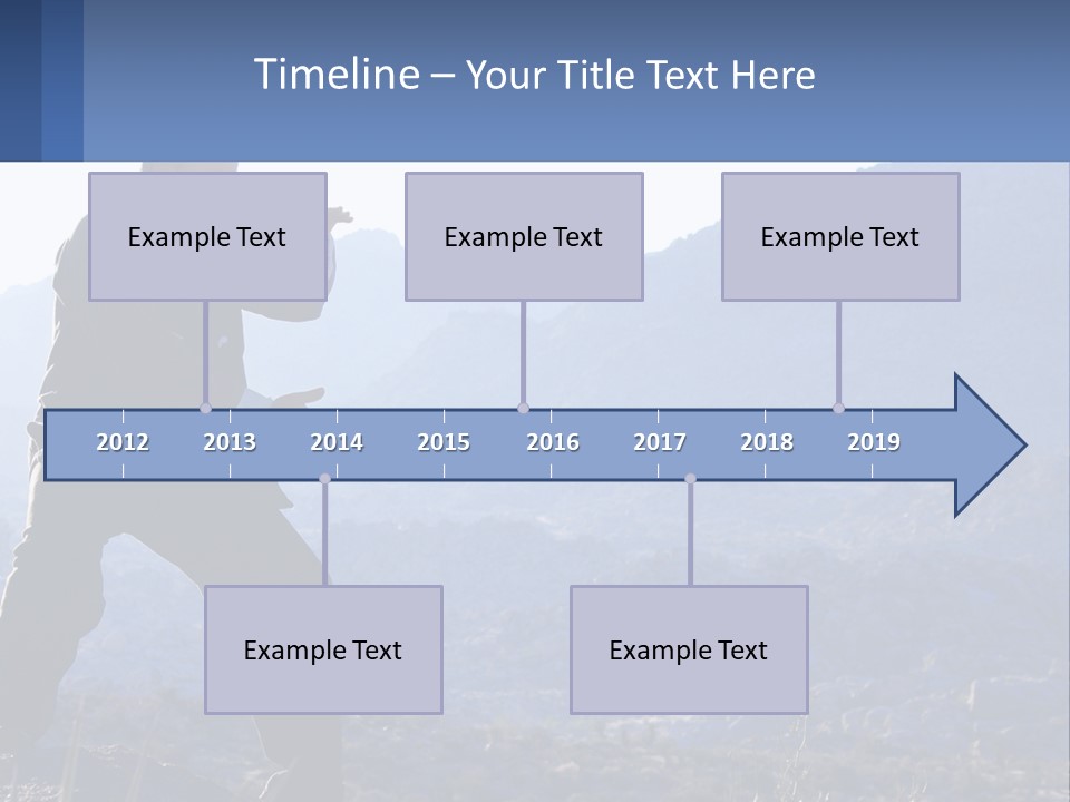A Man Standing On Top Of A Mountain Pointing At Something PowerPoint Template