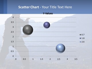 A Man Standing On Top Of A Mountain Pointing At Something PowerPoint Template