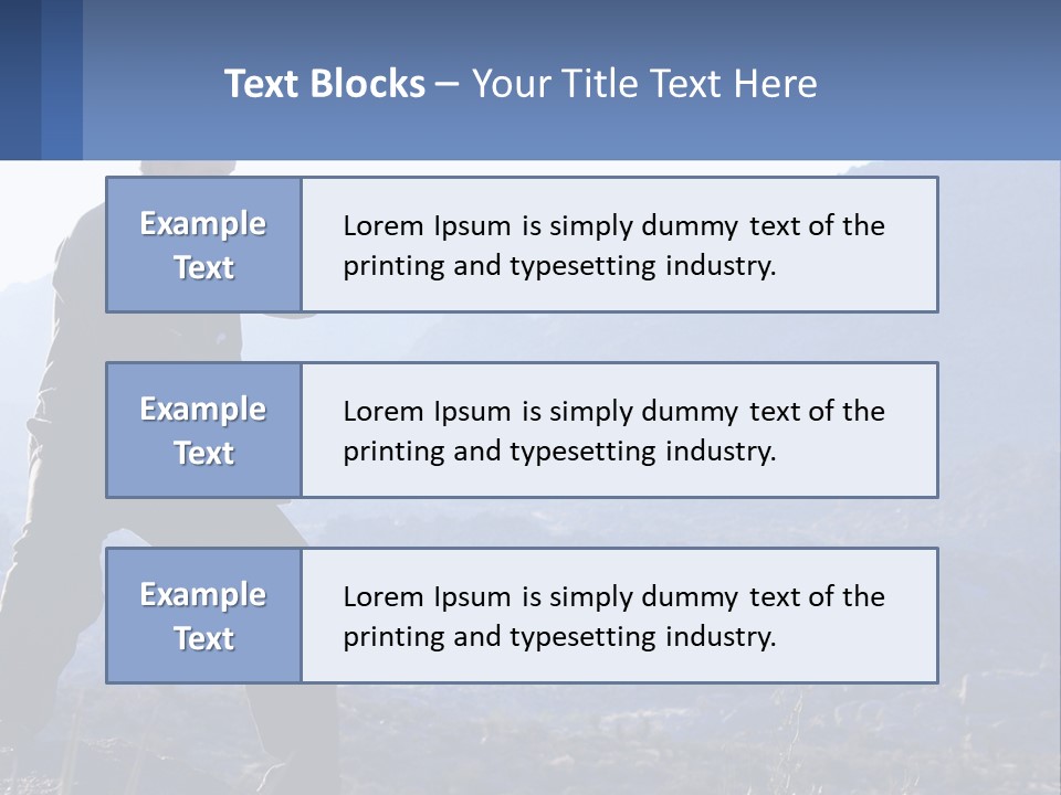 A Man Standing On Top Of A Mountain Pointing At Something PowerPoint Template