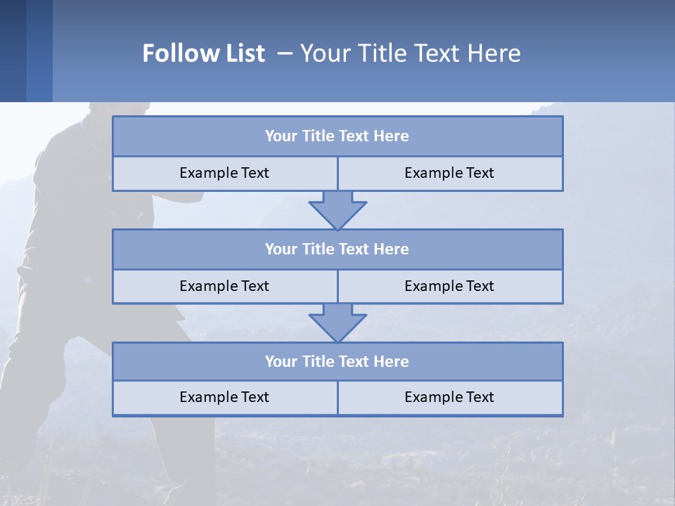 A Man Standing On Top Of A Mountain Pointing At Something PowerPoint Template