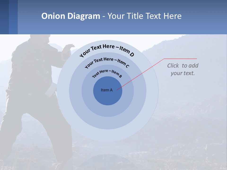 A Man Standing On Top Of A Mountain Pointing At Something PowerPoint Template