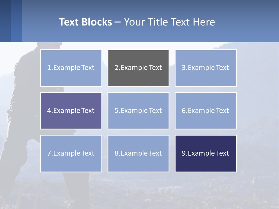 A Man Standing On Top Of A Mountain Pointing At Something PowerPoint Template