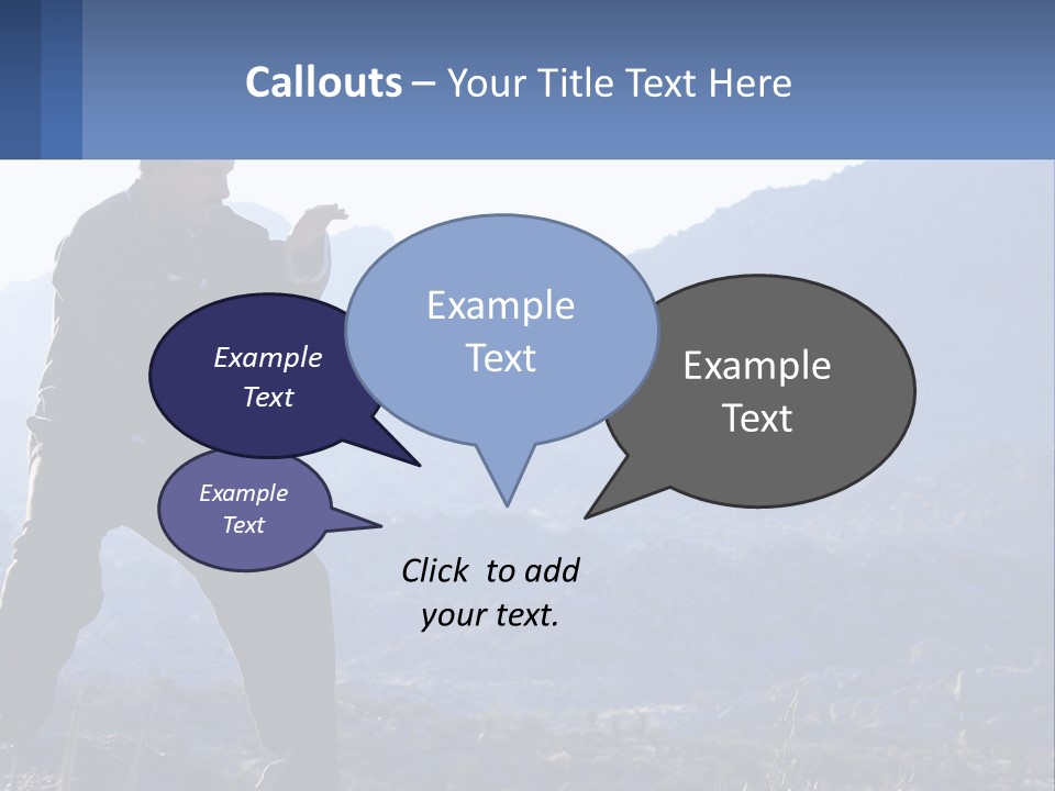 A Man Standing On Top Of A Mountain Pointing At Something PowerPoint Template