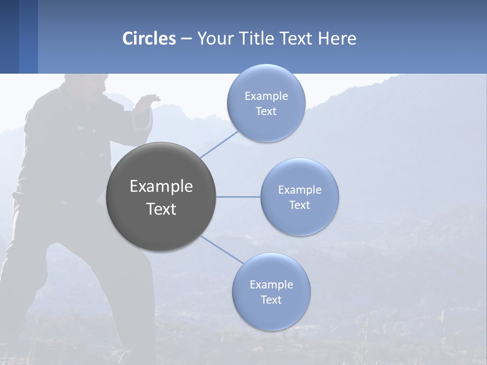 A Man Standing On Top Of A Mountain Pointing At Something PowerPoint Template