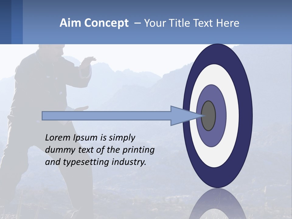 A Man Standing On Top Of A Mountain Pointing At Something PowerPoint Template