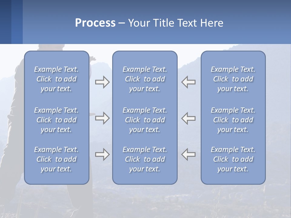 A Man Standing On Top Of A Mountain Pointing At Something PowerPoint Template