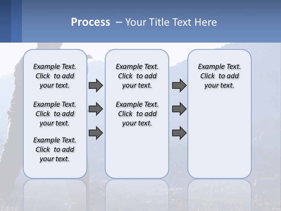 A Man Standing On Top Of A Mountain Pointing At Something PowerPoint Template