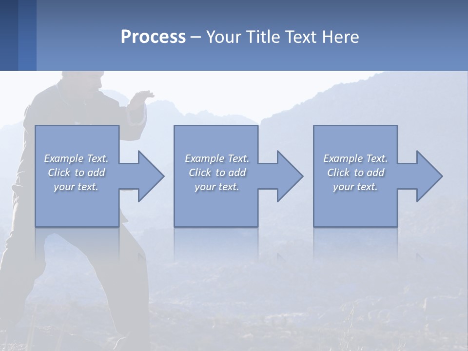 A Man Standing On Top Of A Mountain Pointing At Something PowerPoint Template