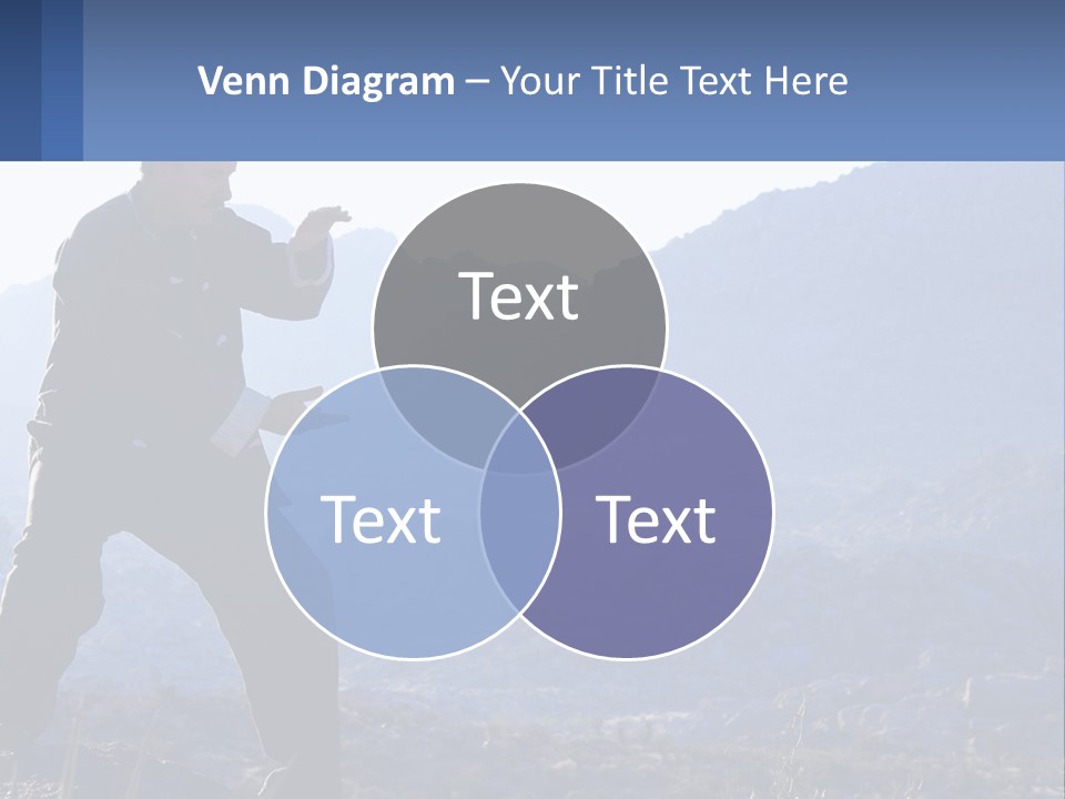 A Man Standing On Top Of A Mountain Pointing At Something PowerPoint Template