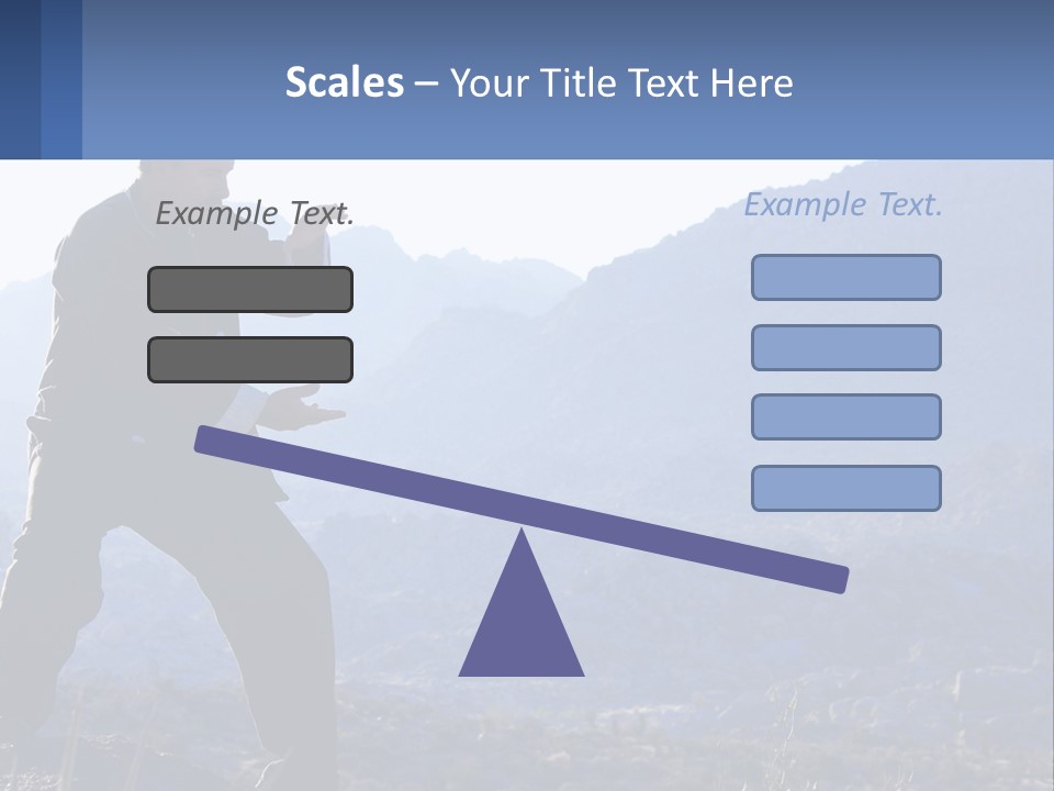 A Man Standing On Top Of A Mountain Pointing At Something PowerPoint Template