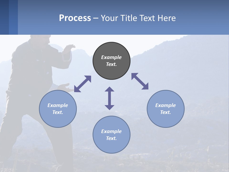 A Man Standing On Top Of A Mountain Pointing At Something PowerPoint Template