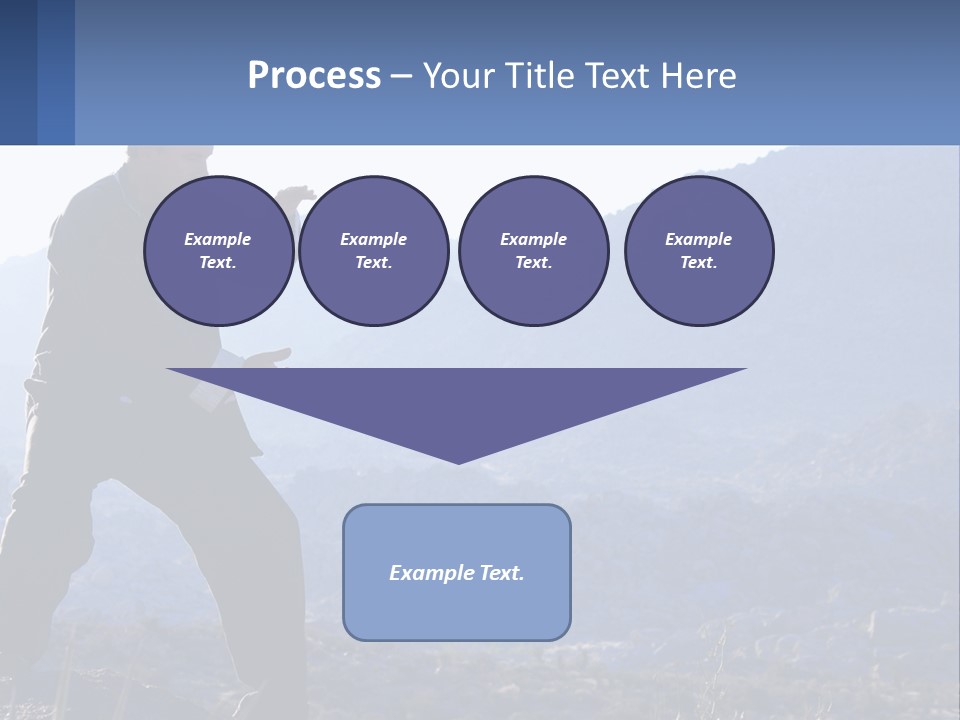 A Man Standing On Top Of A Mountain Pointing At Something PowerPoint Template
