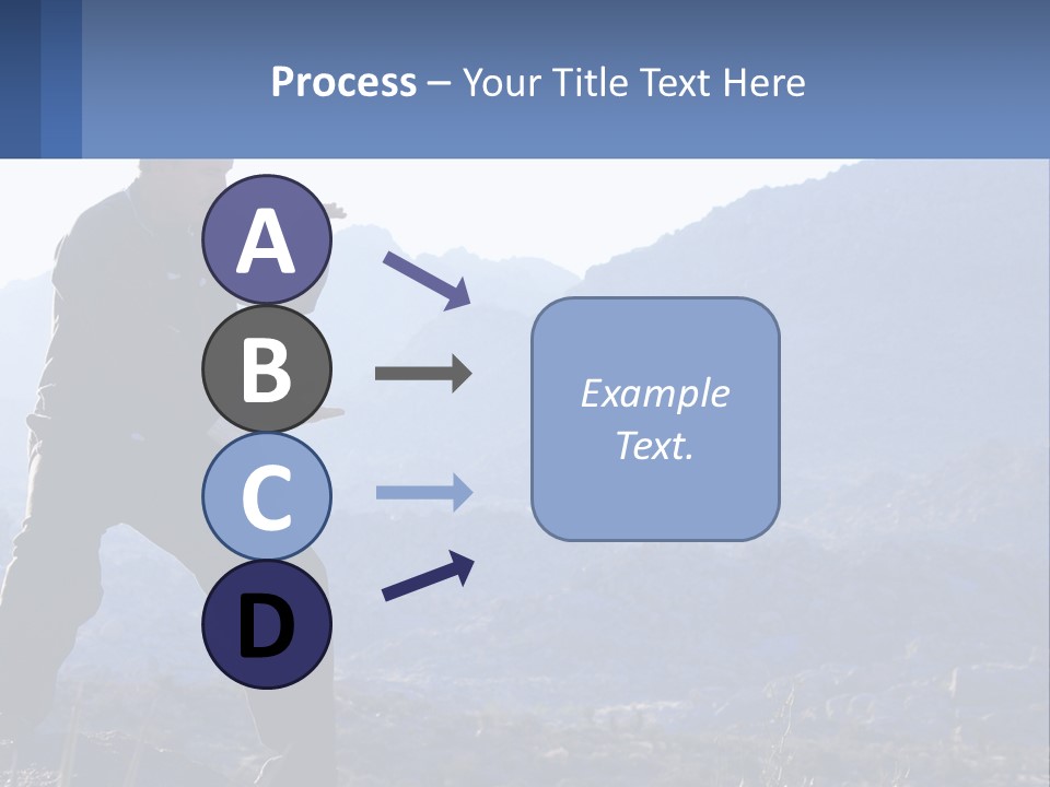 A Man Standing On Top Of A Mountain Pointing At Something PowerPoint Template
