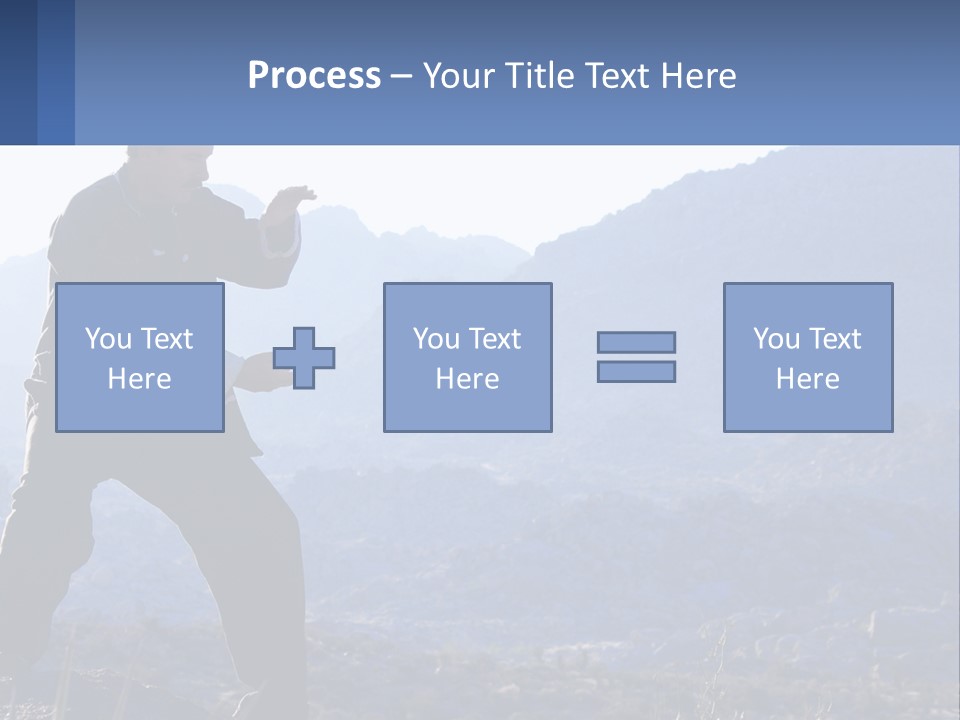 A Man Standing On Top Of A Mountain Pointing At Something PowerPoint Template
