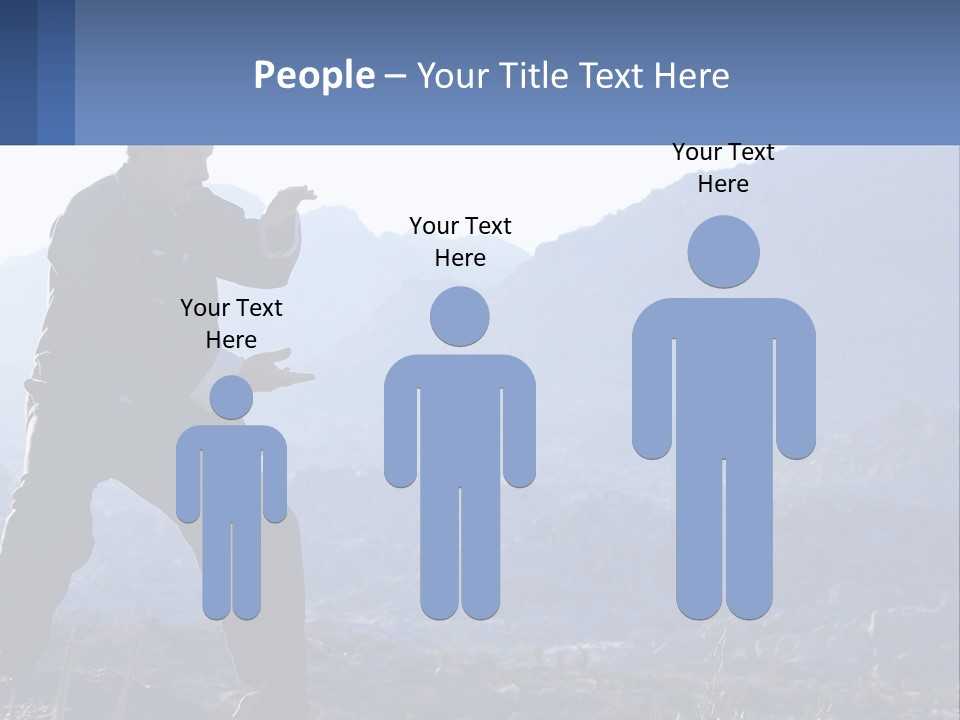 A Man Standing On Top Of A Mountain Pointing At Something PowerPoint Template