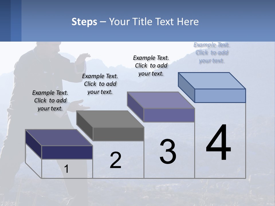 A Man Standing On Top Of A Mountain Pointing At Something PowerPoint Template