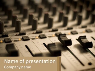 A Sound Board With Many Knobs On It PowerPoint Template