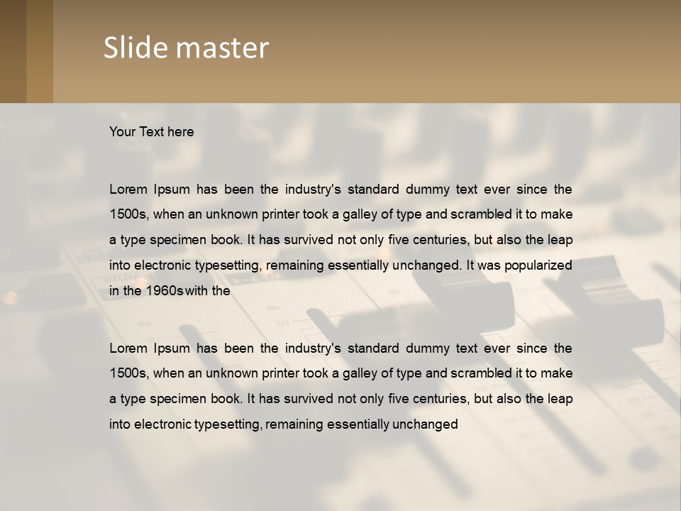 A Sound Board With Many Knobs On It PowerPoint Template
