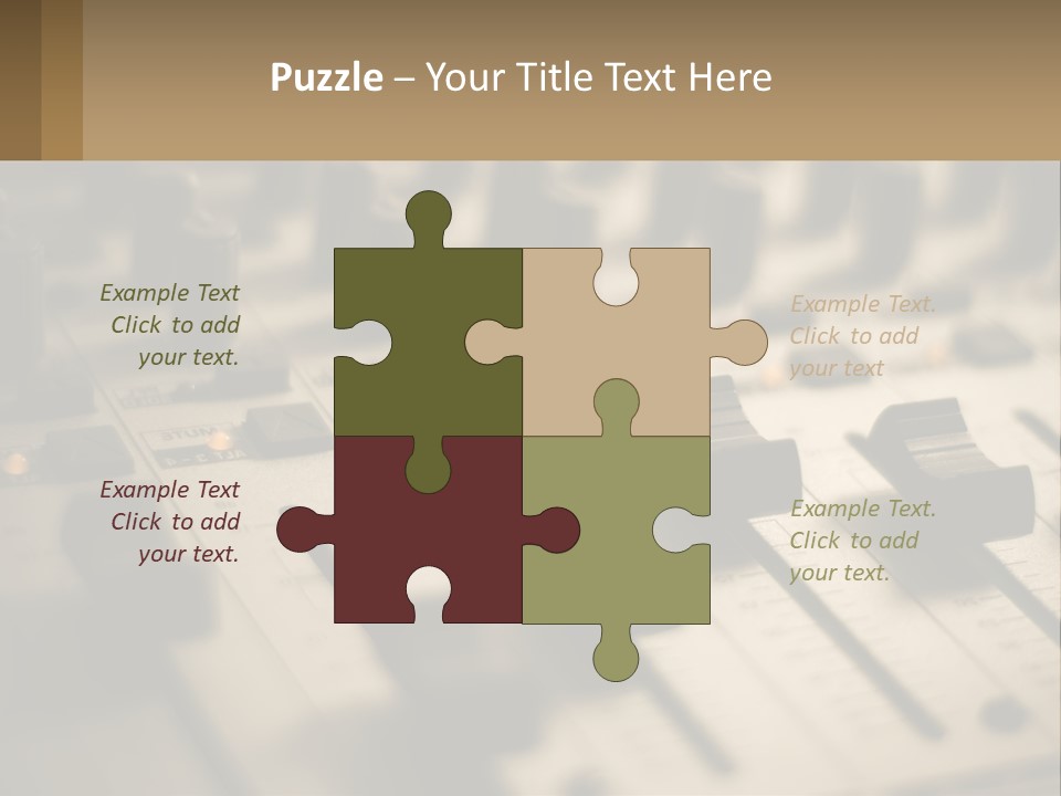 A Sound Board With Many Knobs On It PowerPoint Template
