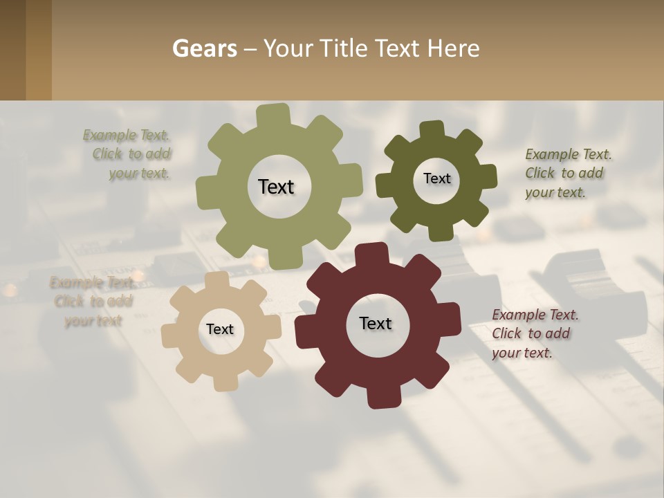 A Sound Board With Many Knobs On It PowerPoint Template