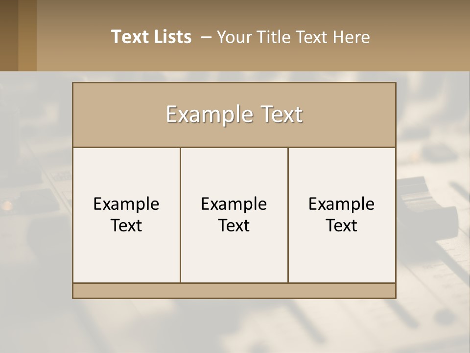A Sound Board With Many Knobs On It PowerPoint Template