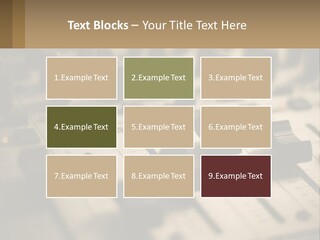 A Sound Board With Many Knobs On It PowerPoint Template