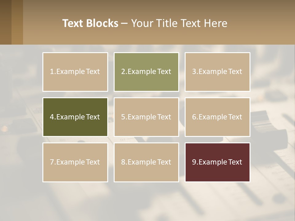 A Sound Board With Many Knobs On It PowerPoint Template