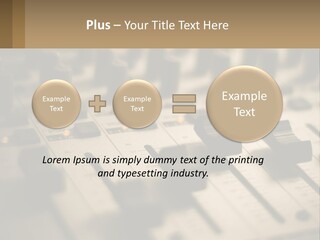 A Sound Board With Many Knobs On It PowerPoint Template