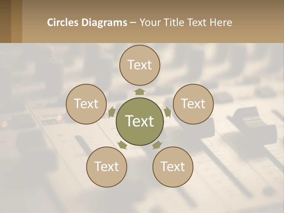 A Sound Board With Many Knobs On It PowerPoint Template