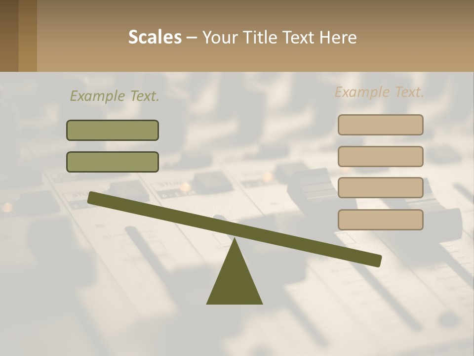A Sound Board With Many Knobs On It PowerPoint Template