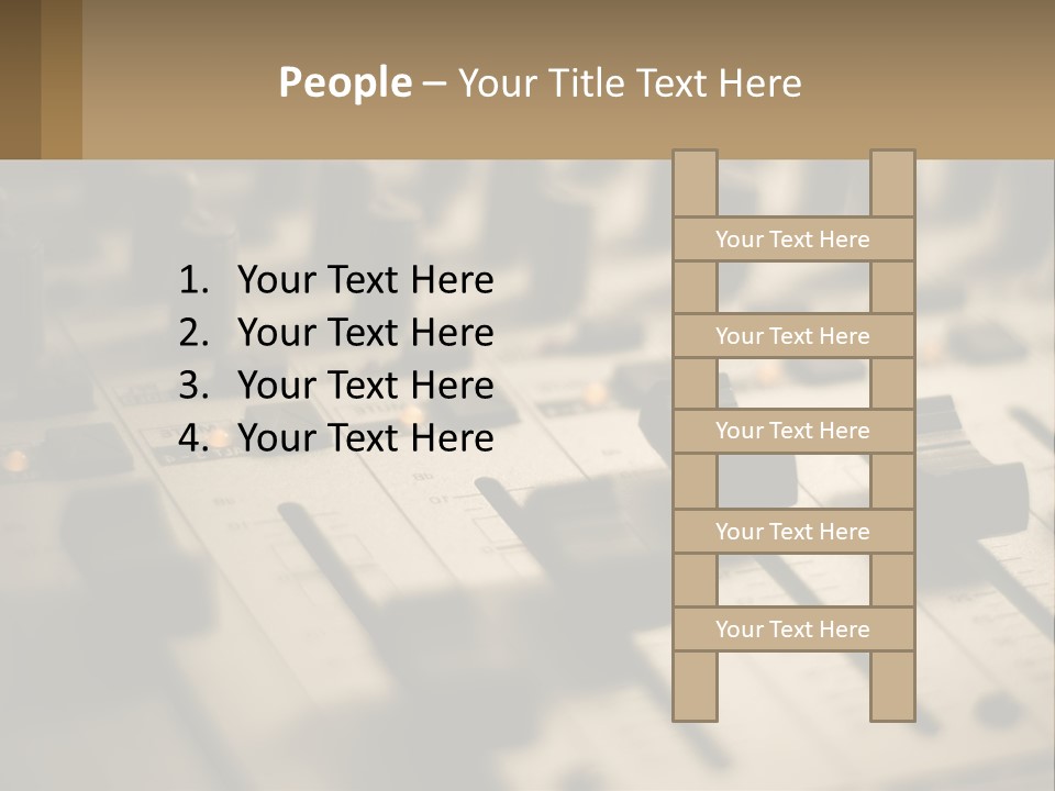 A Sound Board With Many Knobs On It PowerPoint Template