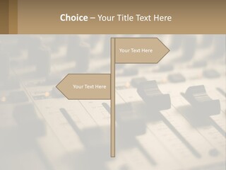 A Sound Board With Many Knobs On It PowerPoint Template