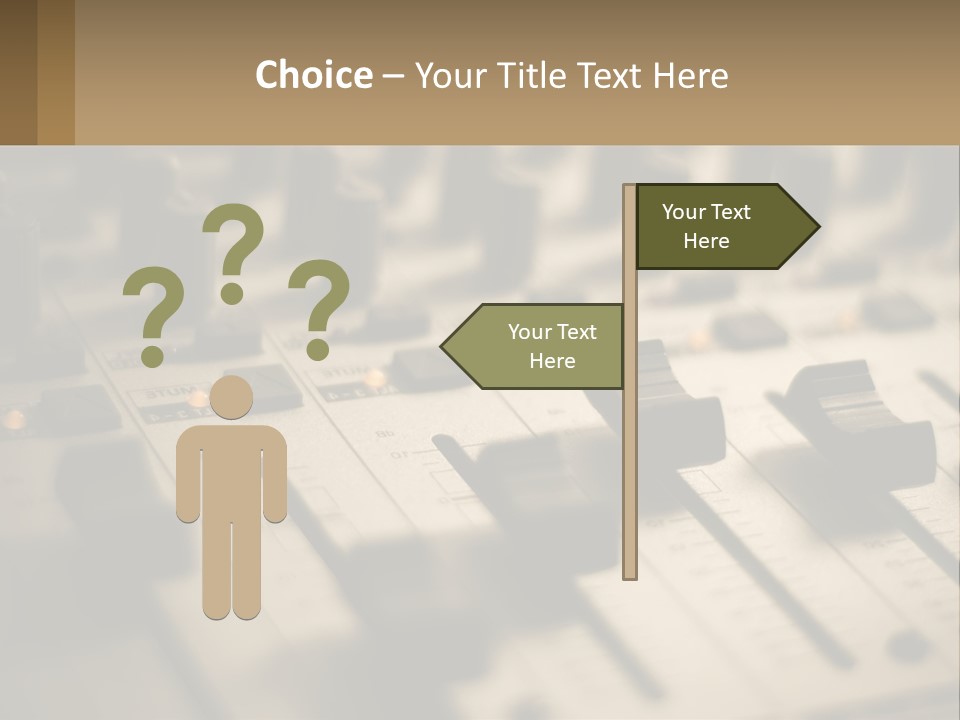 A Sound Board With Many Knobs On It PowerPoint Template
