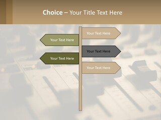 A Sound Board With Many Knobs On It PowerPoint Template