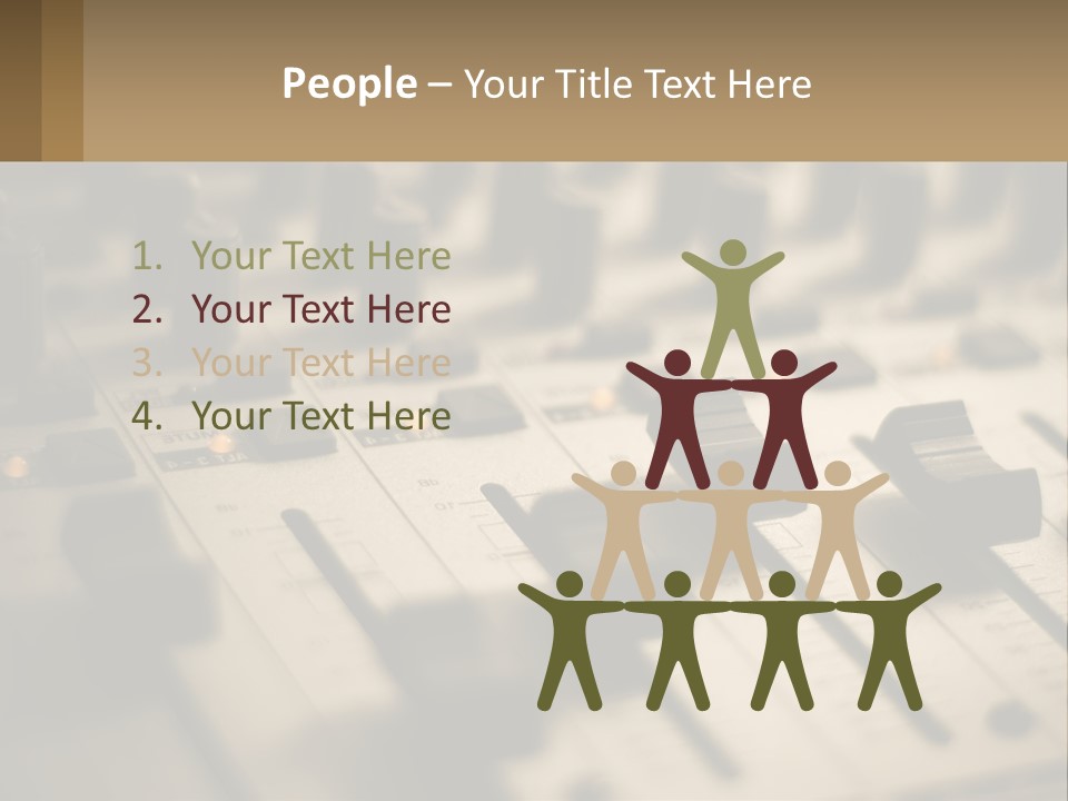 A Sound Board With Many Knobs On It PowerPoint Template