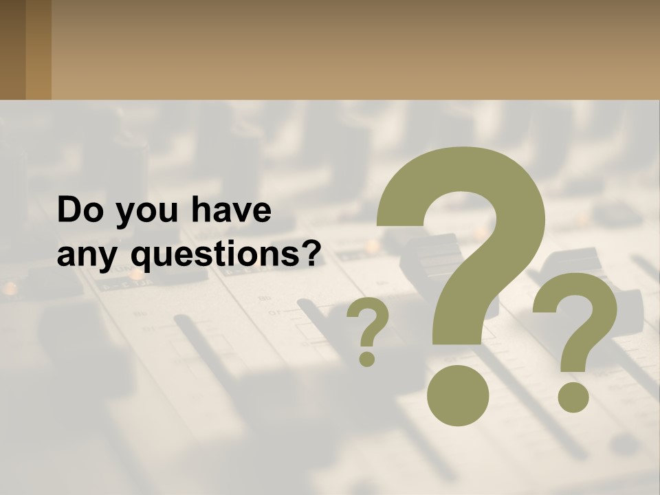 A Sound Board With Many Knobs On It PowerPoint Template