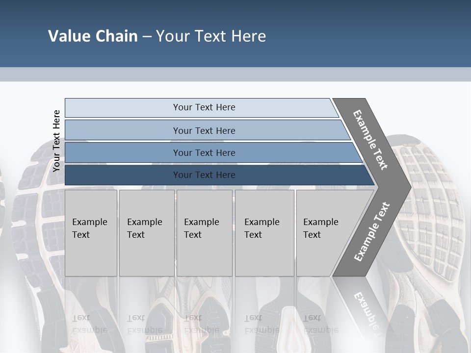 A Row Of Tennis Shoes In Different Colors PowerPoint Template