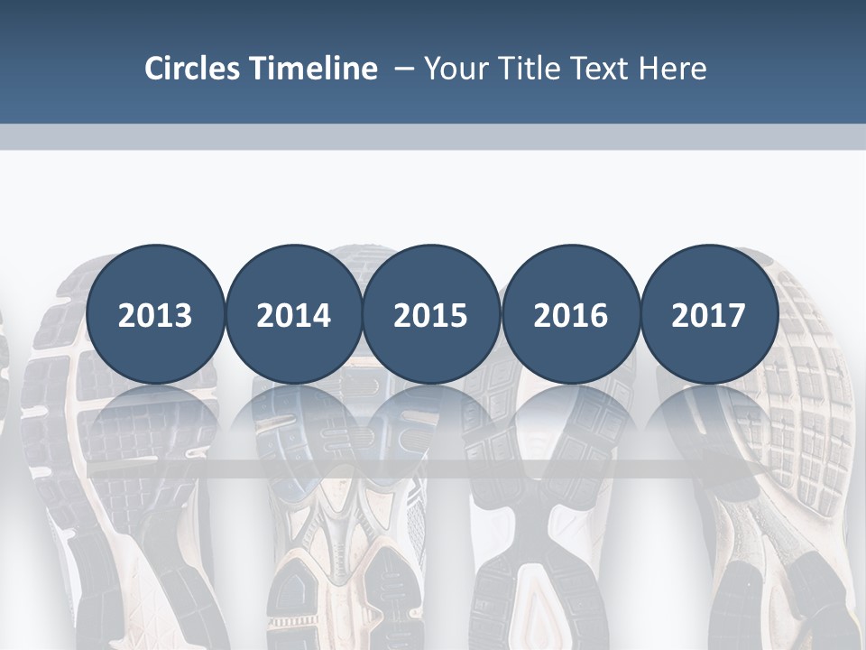 A Row Of Tennis Shoes In Different Colors PowerPoint Template