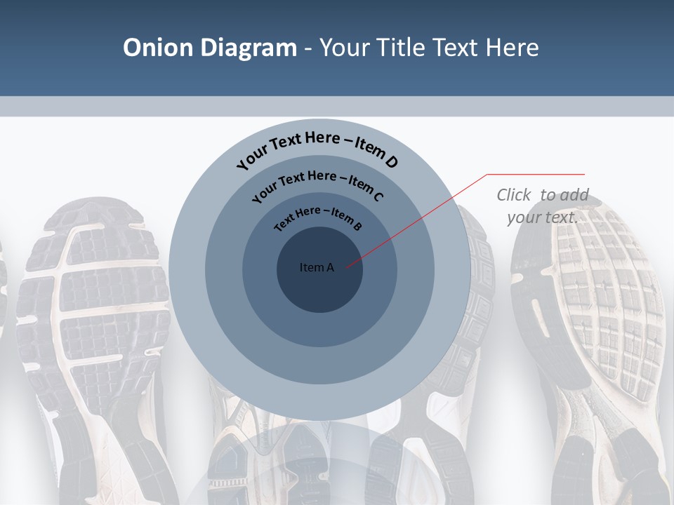 A Row Of Tennis Shoes In Different Colors PowerPoint Template