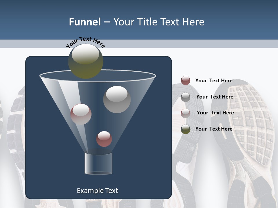A Row Of Tennis Shoes In Different Colors PowerPoint Template